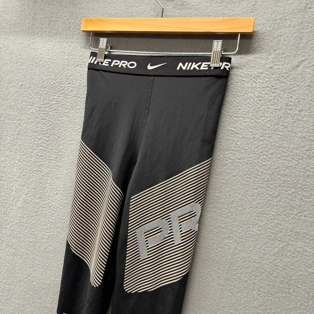 Nike Pro Leggings‎ Womens XS Black Gray Running Tight Dri Fit Activewear